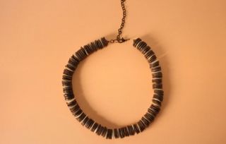 Collares + brazalete hippie madera 