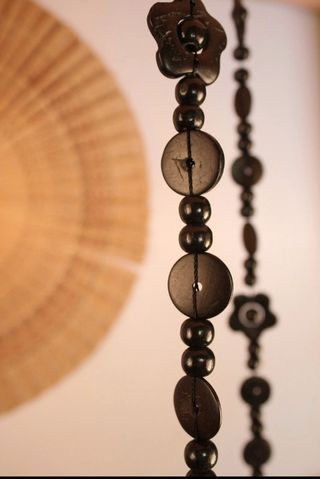 Collares + brazalete hippie madera 