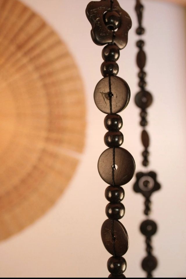 Collares + brazalete hippie madera