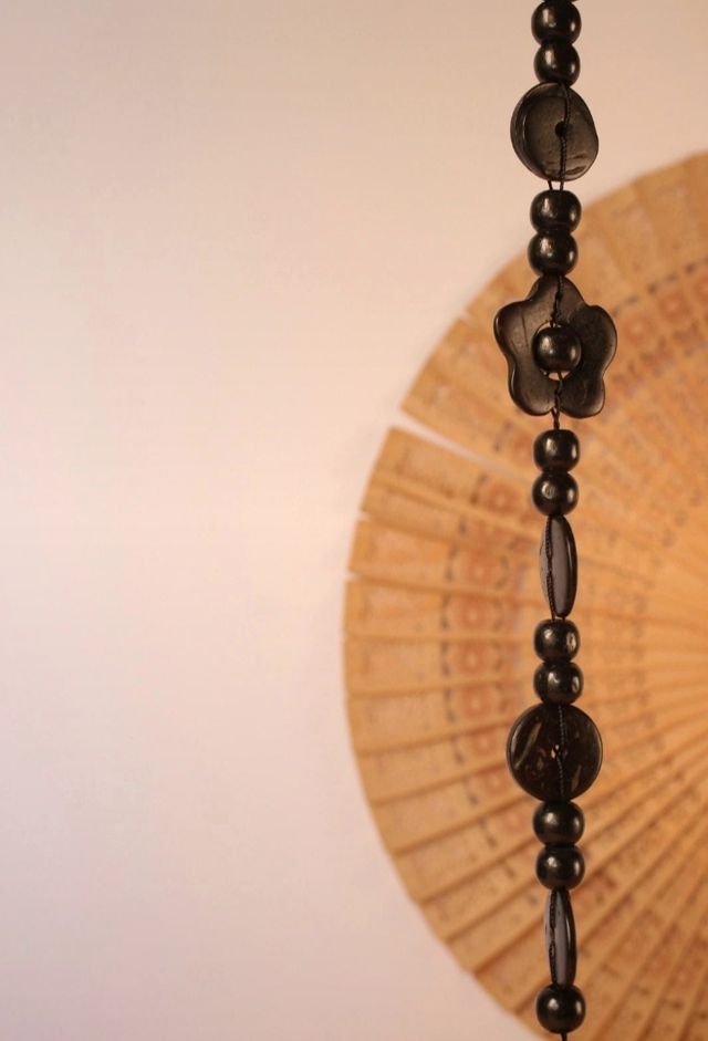 Collares + brazalete hippie madera