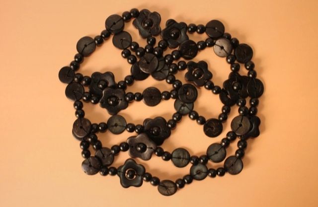 Collares + brazalete hippie madera