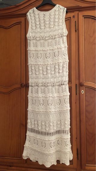 Vestido crochet largo 
