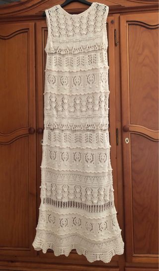 Vestido crochet largo 
