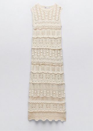 Vestido crochet largo 

