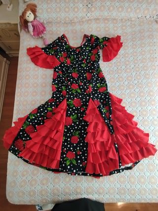 Traje Flamenca rojo-negro
