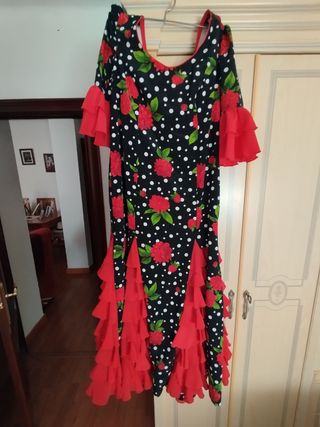 Traje Flamenca rojo-negro