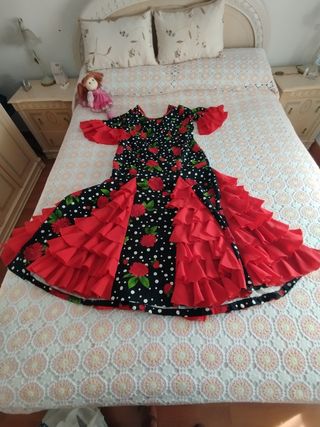 Traje Flamenca rojo-negro