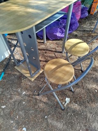 Mesa auxiliar de cocina - Madera y metal