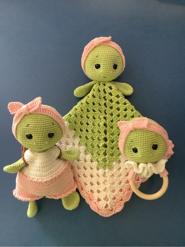 Manta+Muñecos+Sonajero Bebé Crochet