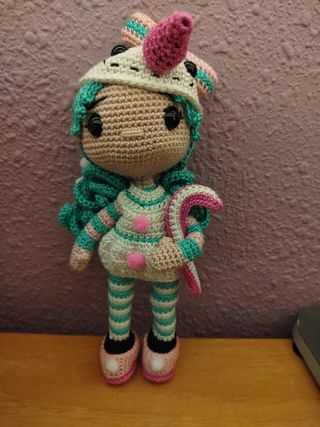 Muñeca Amigurumi Elf Navidad