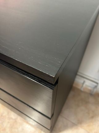 Cómoda MALM Ikea 3 cajones - Negro-marrón