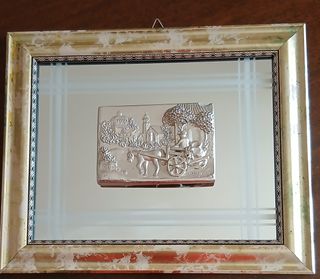 Quadro colore argento con specchio