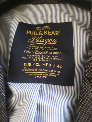 Blazer Pull&Bear Hombre XL Gris