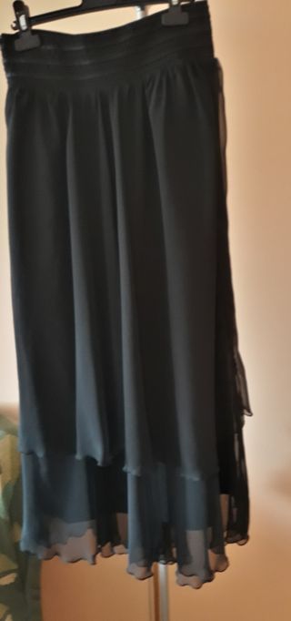 Falda negra larga gasa Vintage