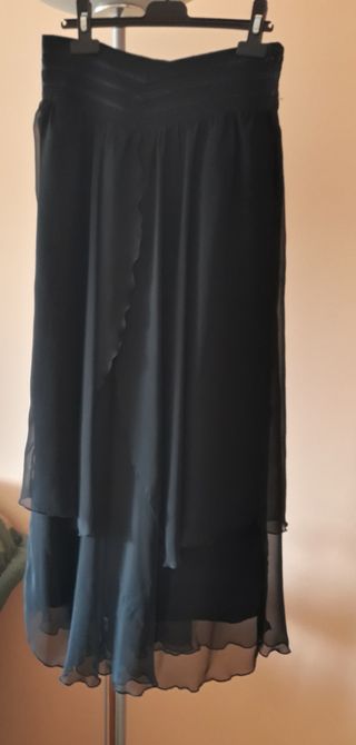 Falda negra larga gasa Vintage