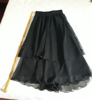 Falda negra larga gasa Vintage