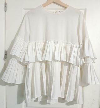 Blusa blanca volantes