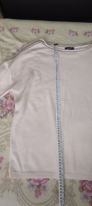 Jersey beige manga larga mujer