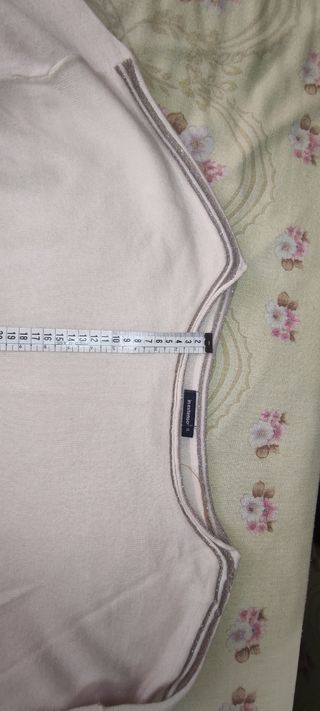 Jersey beige manga larga mujer