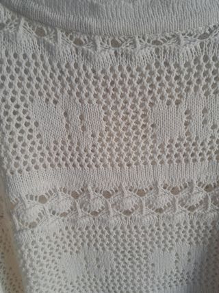 Jersey de ganchillo beige Vintage 
