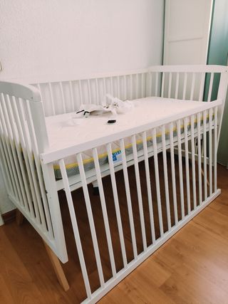 Cuna colecho madera blanca