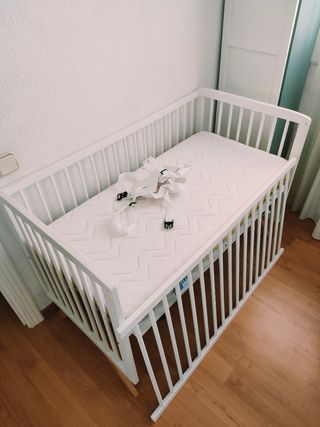Cuna colecho madera blanca