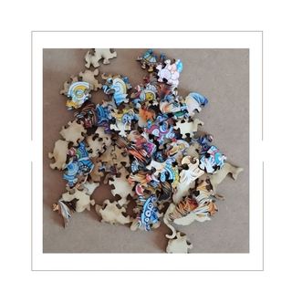 Puzzle rompecabezas de madera. Gato