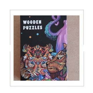 Puzzle rompecabezas de madera. Gato