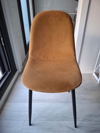 4 sillas comedor terciopelo marrón