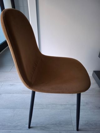4 sillas comedor terciopelo marrón