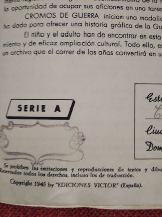 Cromos Guerra (Álbum 1945)