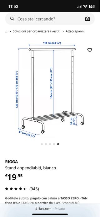 Perchero Ikea Righe blanco