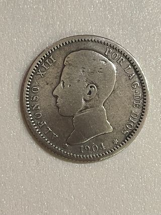 Peseta Española 1904 Alfonso XIII