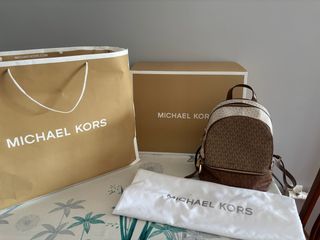 Mochila Michael Kors - Beige/Marrón/Dorado
