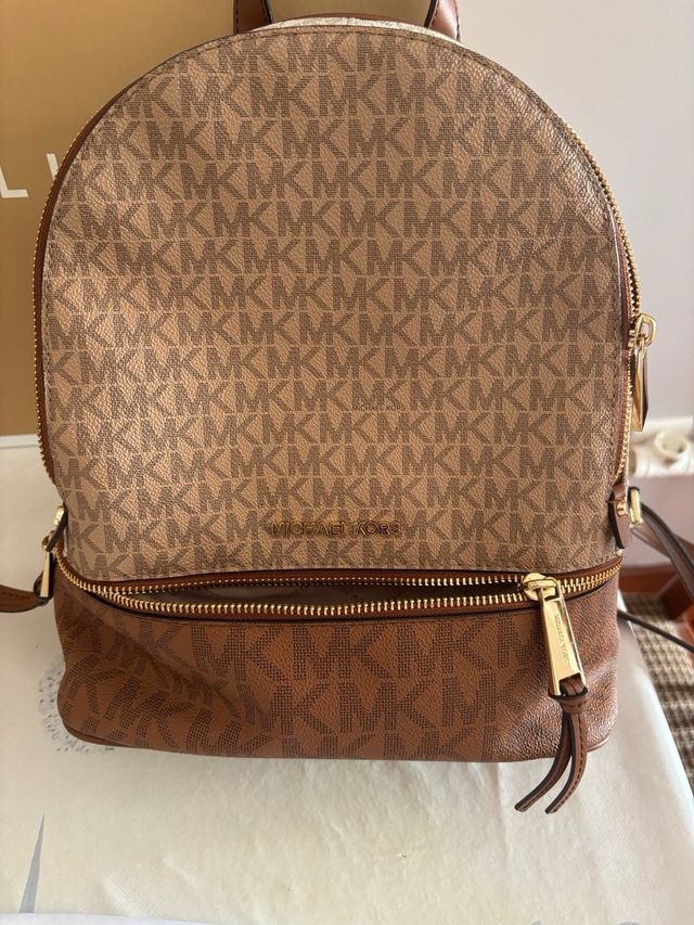 Mochila Michael Kors - Beige/Marrón/Dorado