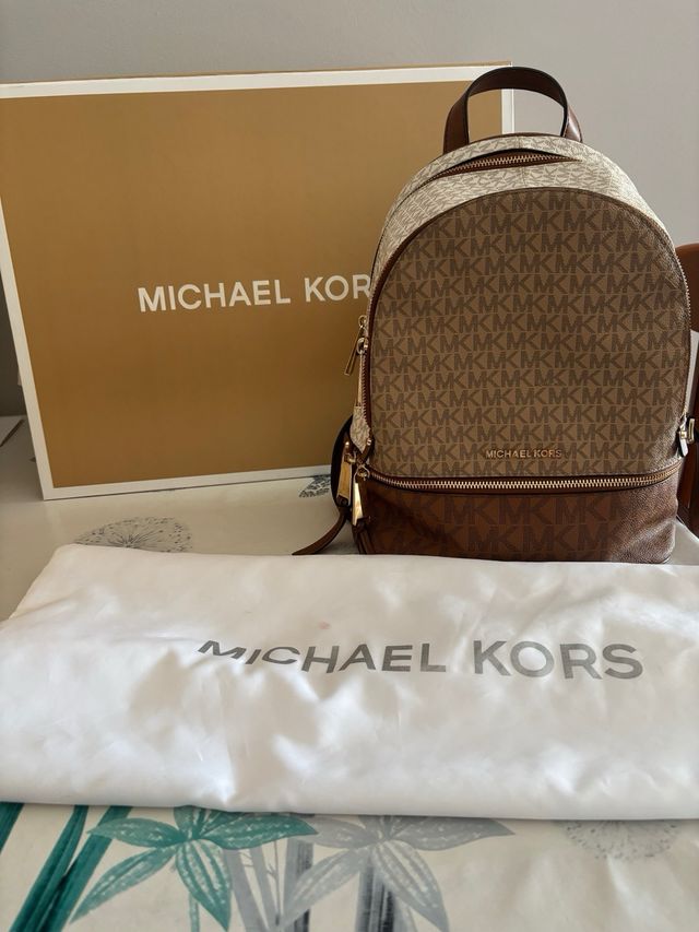 Mochila Michael Kors - Beige/Marrón/Dorado