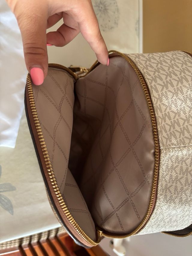Mochila Michael Kors - Beige/Marrón/Dorado