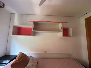 Cama juvenil blanca y rosa