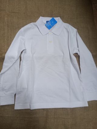 ¡Nuevo! Polo Blanco Manga Larga