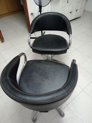 2 poltrone da parrucchiere - Pelle sintetica