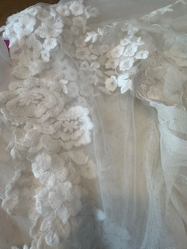 Velo novia blanco - encaje floral