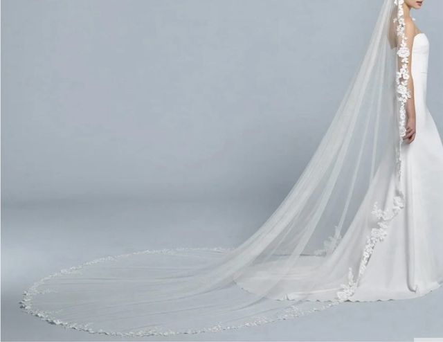 Velo novia blanco - encaje floral