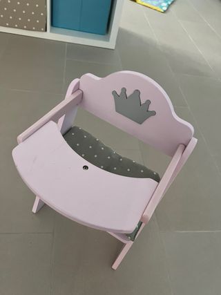 Trona madera bebé juguete rosa