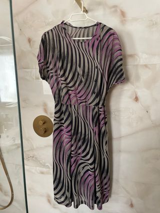 Vestido estampado XL - Negro/Morado