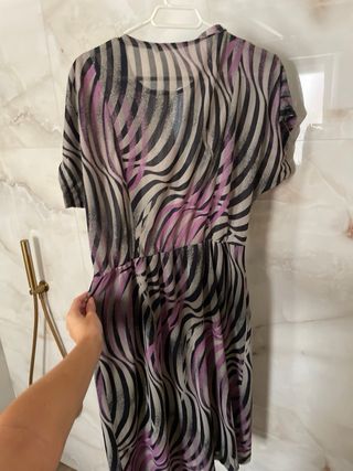 Vestido estampado XL - Negro/Morado
