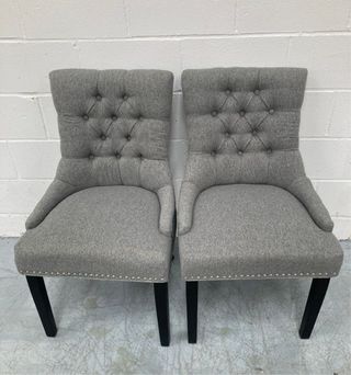 2 Sillas Comedor Gris Claro NUEVAS!