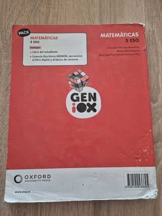Matemáticas 3º ESO. Libro del estudiante. GENiOX