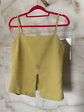 Top verde vintage c/apertura T-S