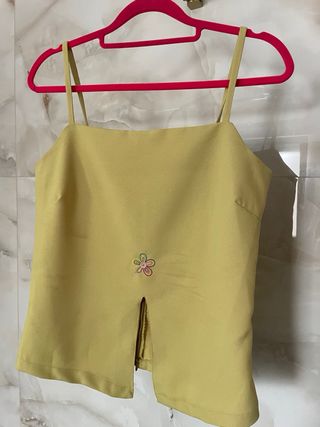 Top verde vintage c/apertura T-S