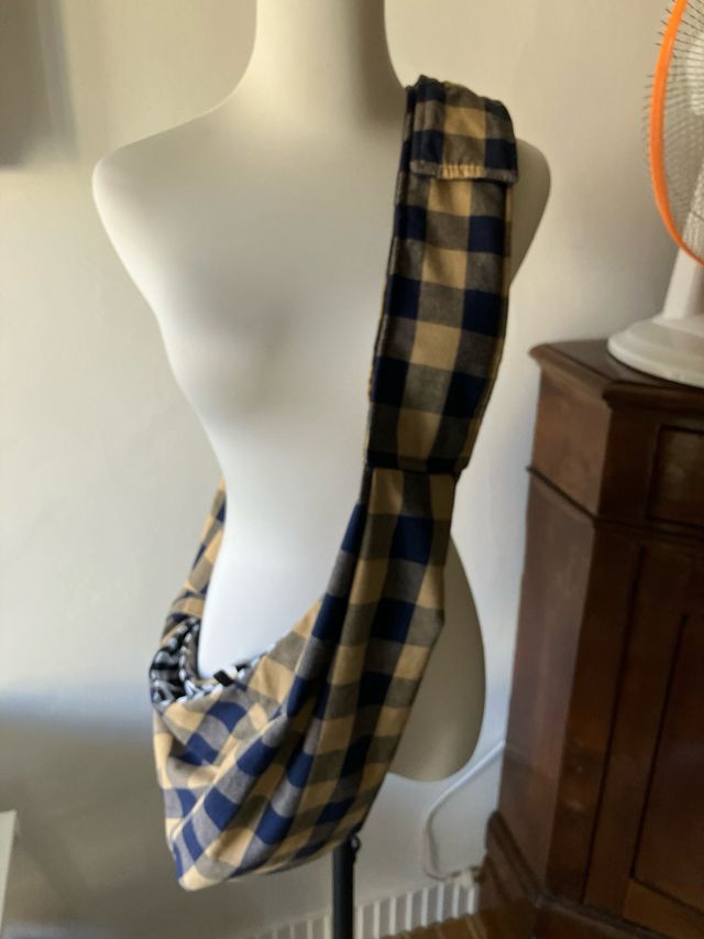 Borsa trasporto pet beige&blu